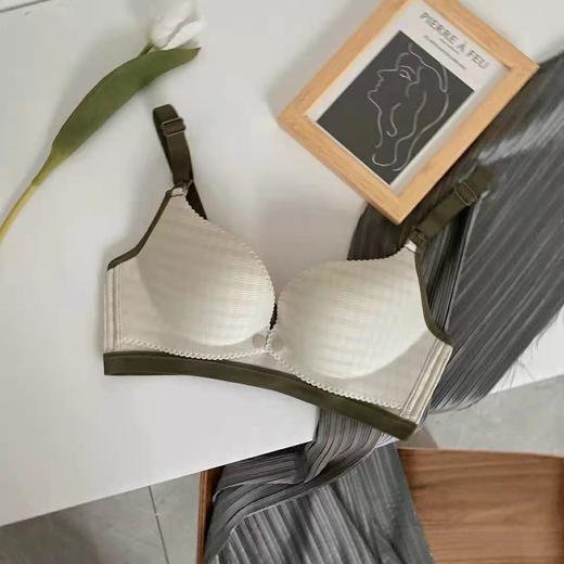 黛唯梵新品一片式无钢圈聚拢薄款哺乳内衣双开扣喂奶怀孕期透气孕妇文胸 商品图2