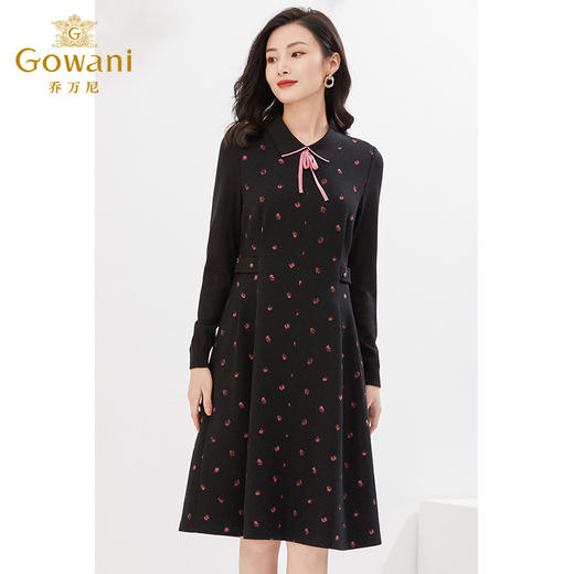 乔万尼秋冬新款绵羊毛连衣裙减龄收腰显瘦EI4E506 商品图3