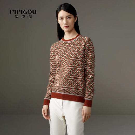 皮皮狗女式圆领提花套衫8245215628 商品图0