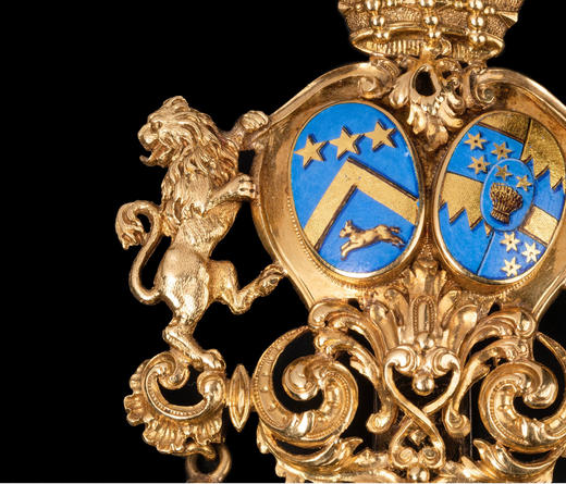 独角鹿西洋古董18k金银镀金镶嵌珐琅贵族定制印章钥匙腰链式怀表 商品图3