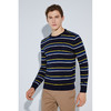 GOOD LUCK德鲨纯羊毛彩色条纹圆领休闲针织毛衫L283219-875 商品缩略图4