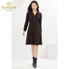乔万尼秋冬新款绵羊毛连衣裙收腰V领显瘦EI4E649 商品缩略图3