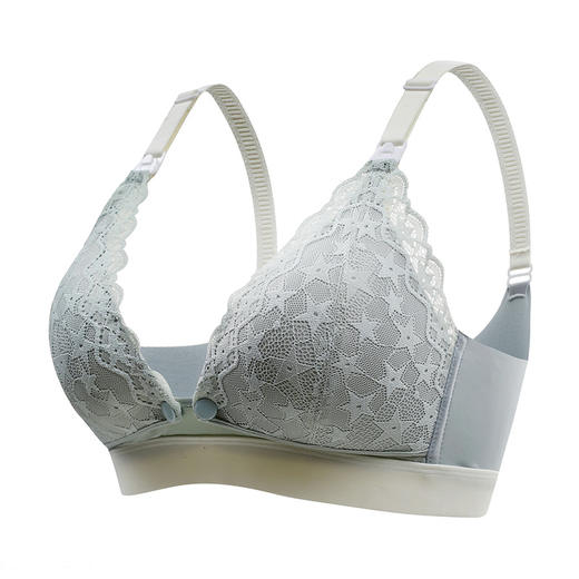 黛唯梵莫代尔桑蚕丝蕾丝哺乳文胸无钢圈中上开扣孕期哺乳期孕妇内衣薄款 商品图4