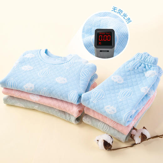 贝贝怡新款男女宝宝儿童秋冬季加厚保暖内衣家居服两件套套装 商品图7