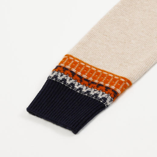 METTE羊绒世家冬新品女士100%山羊绒衫时尚圆领套头撞色加厚毛衣 商品图3