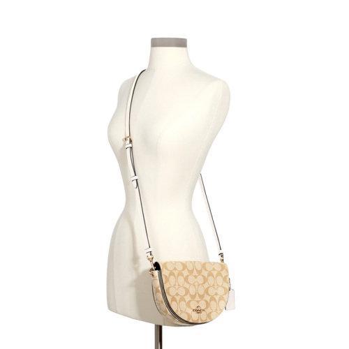 COACH/蔻驰 ELLEN系列女士PVC配皮磁扣封口外部开放式口袋可拆卸式皮带时尚单肩包斜挎包女包 C1430IMAA8 商品图12