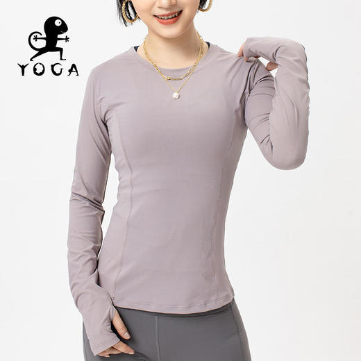 壁虎瑜伽《2103SY009》网纱拼接丝滑长袖T恤（无胸垫）【七十二小时发货】 商品图3