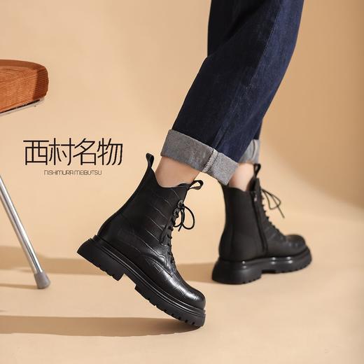 西村名物2021冬季新款时尚低帮马丁靴系带T21DS45851 商品图2