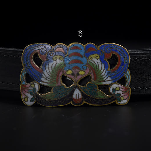 皮带 | 清代珐琅彩大蝴蝶扣牛皮皮带 商品图0