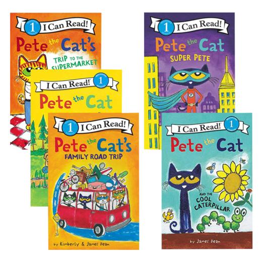 皮特猫系列5本 英文原版绘本 Pete the Cat I Can Read Level 1 儿童英语启蒙阅读故事书籍套装 英文版 进口英语书籍 商品图0