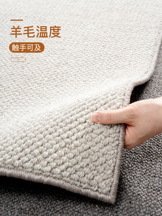 优立 纯色羊毛客厅地毯日系侘寂风卧室床边毯素色家用整铺耐脏地毯 颜素系列 商品图2