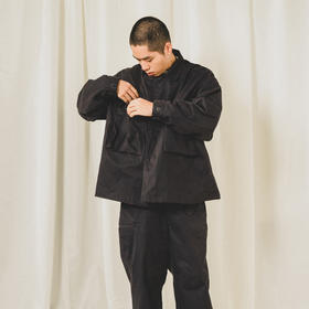 PRIMEE PEACHED COTTON TWILL FIELD JACKET绒棉廓形军事夹克外套