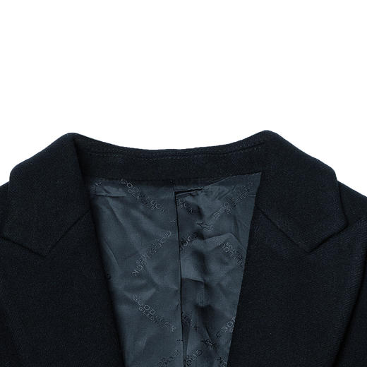 GOOD LUCK德鲨羊毛混纺经典平驳领长款大衣L275785-810 商品图4