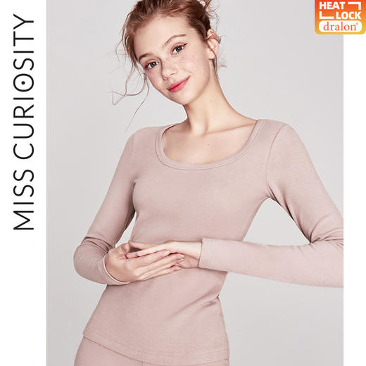 好奇蜜斯发热德绒保暖内衣女套装加绒加厚秋衣秋裤保暖女上衣秋冬季打底衫-菲思 商品图0