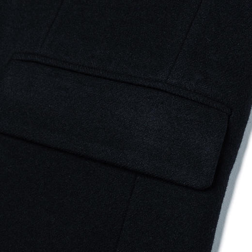 GOOD LUCK德鲨羊毛混纺经典平驳领长款大衣L275785-810 商品图7