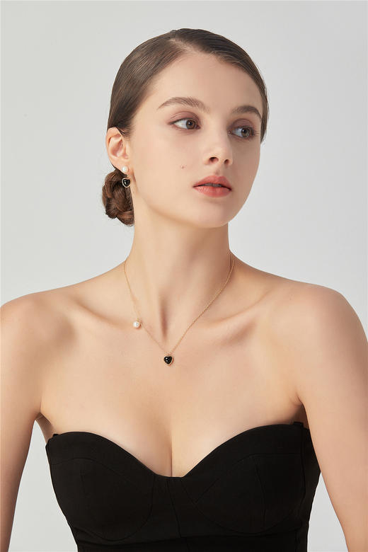 Pearl moments 黑玛瑙 心形珍珠项链 商品图6