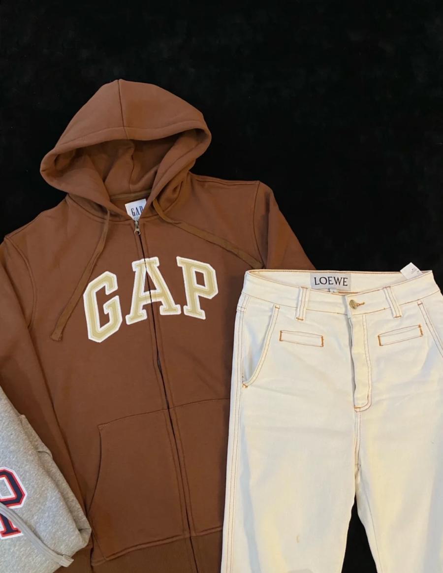 点此购买 gap男女燕麦拿铁拉链连帽外套 ll201600