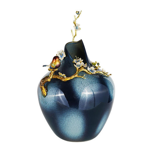 罗比罗丹雅韵·梅花瓶新中式珐琅彩轻奢花瓶摆件 商品图0