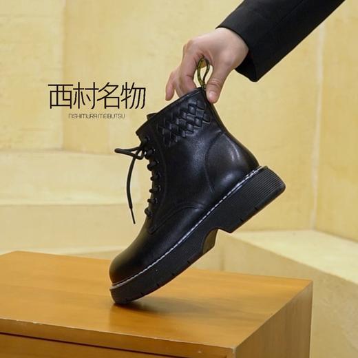 西村名物2021冬季新款女真皮英伦风短靴低跟靴子T21DS45791 商品图1