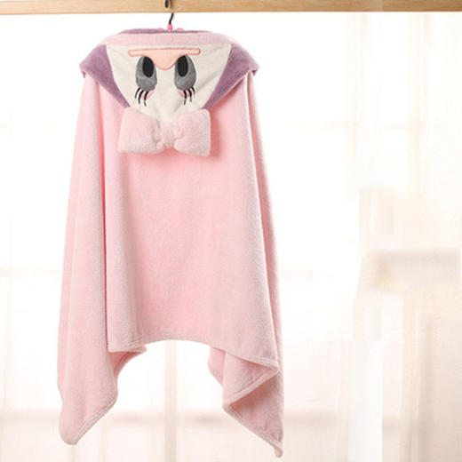 【温暖出浴 给宝宝柔软舒适的包裹】儿童浴巾斗篷连帽卡通家用洗澡母婴珊瑚绒吸水宝宝婴儿可穿大浴袍 商品图8