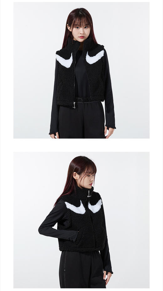 NIK女装 2021秋冬新款运动服时尚保暖休闲舒适立领马甲无袖外套DH1092 商品图1