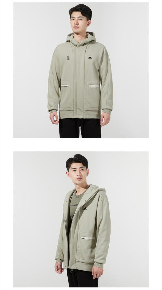 adidas阿迪达斯2021冬季男子运动训练休闲连帽夹克外套H39301  商品图0