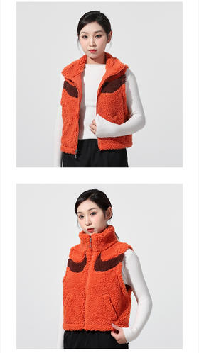 NIK女装 2021秋冬新款运动服时尚保暖休闲舒适立领马甲无袖外套DH1092