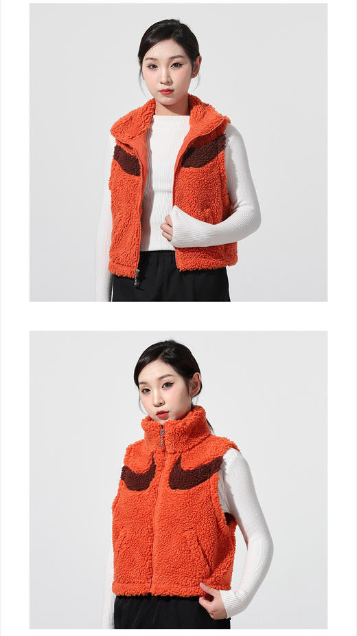 NIK女装 2021秋冬新款运动服时尚保暖休闲舒适立领马甲无袖外套DH1092 商品图0