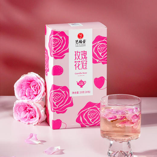 【专区3件83折】艺福堂 茶叶 看得见 玫瑰花冠 一袋一杯 花茶 20克/盒 商品图1