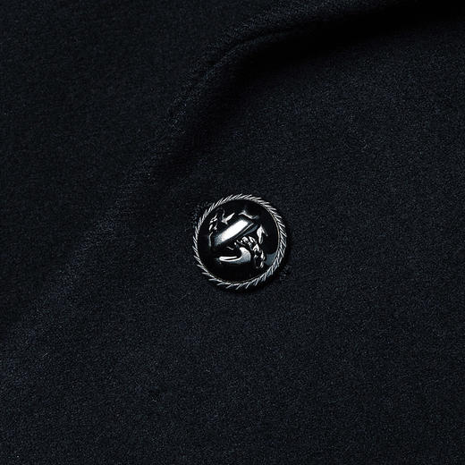 GOOD LUCK德鲨羊毛混纺经典平驳领长款大衣L275785-810 商品图8