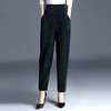 束脚长裤子女秋冬季新款高腰直筒裤宽松显瘦灯芯绒休闲萝卜裤百搭 HH2341 商品缩略图4