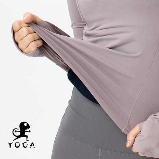 壁虎瑜伽《2103SY009》网纱拼接丝滑长袖T恤（无胸垫）【七十二小时发货】 商品图2