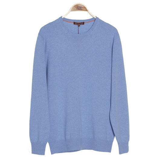 羊绒世家秋冬款纯山羊绒衫男青年商务休闲毛衣圆领宽松打底针织衫 商品图9