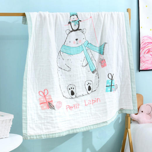 【AAA级抗Jun 呵护宝宝健康】儿童100%纯棉纱布浴巾盖毯新生儿初生儿童浴巾抱被宝宝包被 婴儿浴巾 商品图7