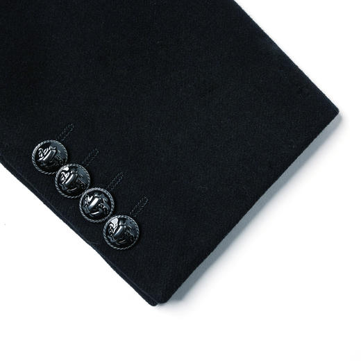 GOOD LUCK德鲨羊毛混纺经典平驳领长款大衣L275785-810 商品图6