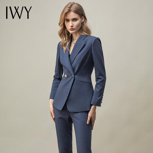 IWY/西装套装女黄色高档职业装气质女神范时尚正装套裤工作服CP11348 商品图3