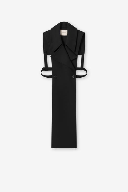 Mark Kenly Domino Tan 棕褐色/黑色CLAUDETTE单边翻领式长马甲 商品图7