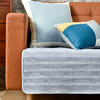 蓝色条纹提花棉麻四季通用素色沙发巾 商品缩略图1