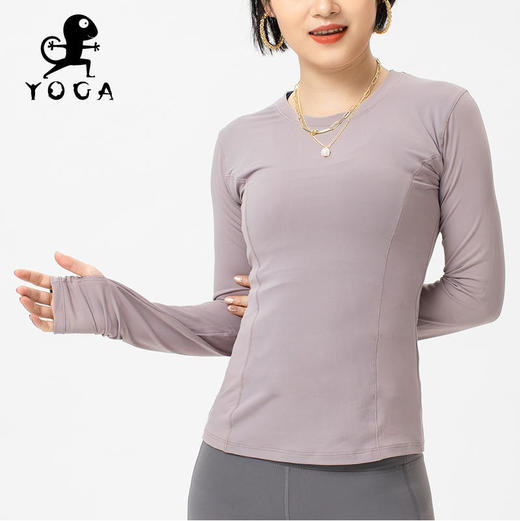 壁虎瑜伽《2103SY009》网纱拼接丝滑长袖T恤（无胸垫）【七十二小时发货】 商品图5