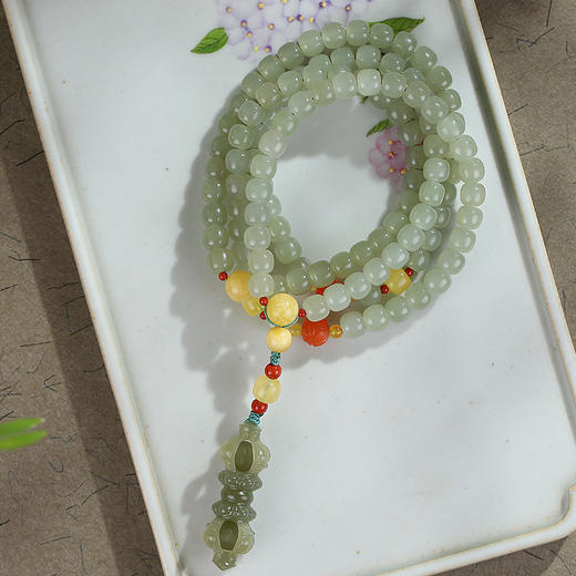 【宫里项链】 和田玉青玉金刚杵项链 商品图0