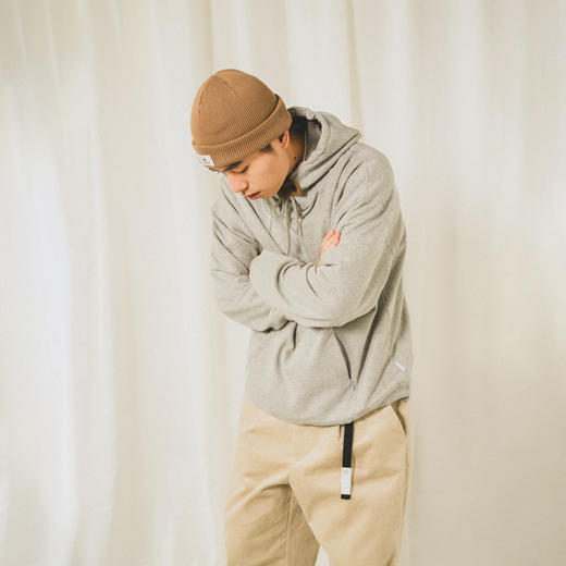 PRIMEE ELBOW PATCHED PULL OVER HOODY 军事风连帽卫衣 纯色帽衫 商品图1