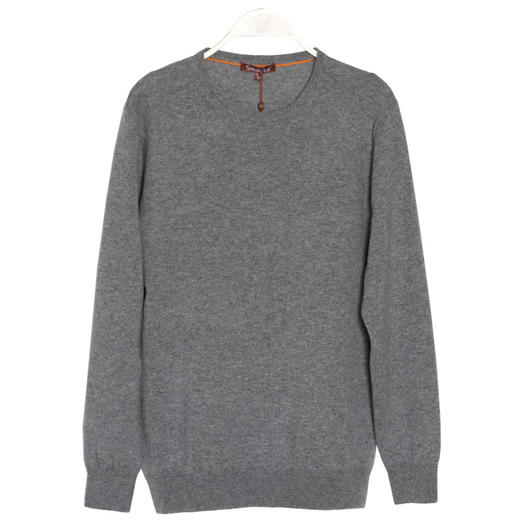 羊绒世家秋冬款纯山羊绒衫男青年商务休闲毛衣圆领宽松打底针织衫 商品图11