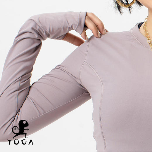 壁虎瑜伽《2103SY009》网纱拼接丝滑长袖T恤（无胸垫）【七十二小时发货】 商品图4
