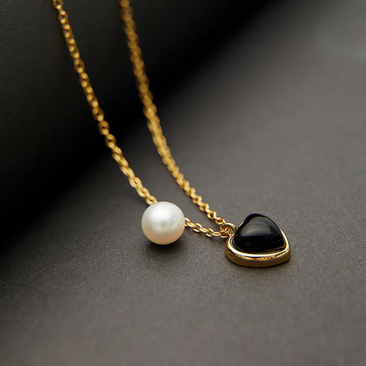Pearl moments 黑玛瑙 心形珍珠项链 商品图4