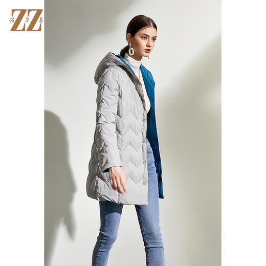 佐尔美2021冬季新款上新 双面穿时尚经典羽绒服外套女E04YY05 商品图1
