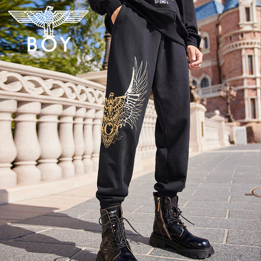 BOY烫金印花休闲裤男B213NDZ03402 商品图0