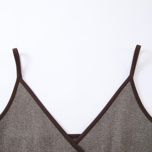 Lagogo拉谷谷2021冬季新款咖啡色泡泡袖连衣裙两件套女a字中长裙KCLL83XA25 商品图3