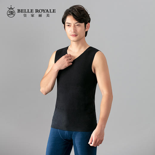 皇家丽美中厚款弹力大柔软舒适吸湿透气男士保暖背心BNN8139 商品图4
