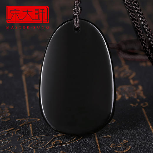 宋韶光十二生肖本命佛黑曜石男女士吊坠普贤阿弥陀佛项链 商品图2