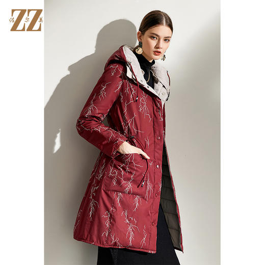 佐尔美2021冬季新品上新 双面穿时尚经典羽绒服外套女E04YY06 商品图2